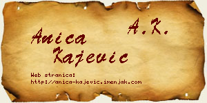 Anica Kajević vizit kartica